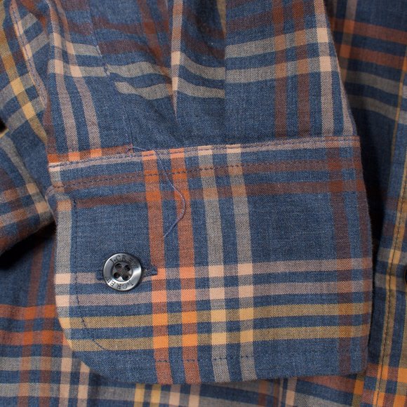 J. Crew Men's Casual Shirt S (15.5x32) Blue Tartan Check 100% Cotton - Picture 4 of 7